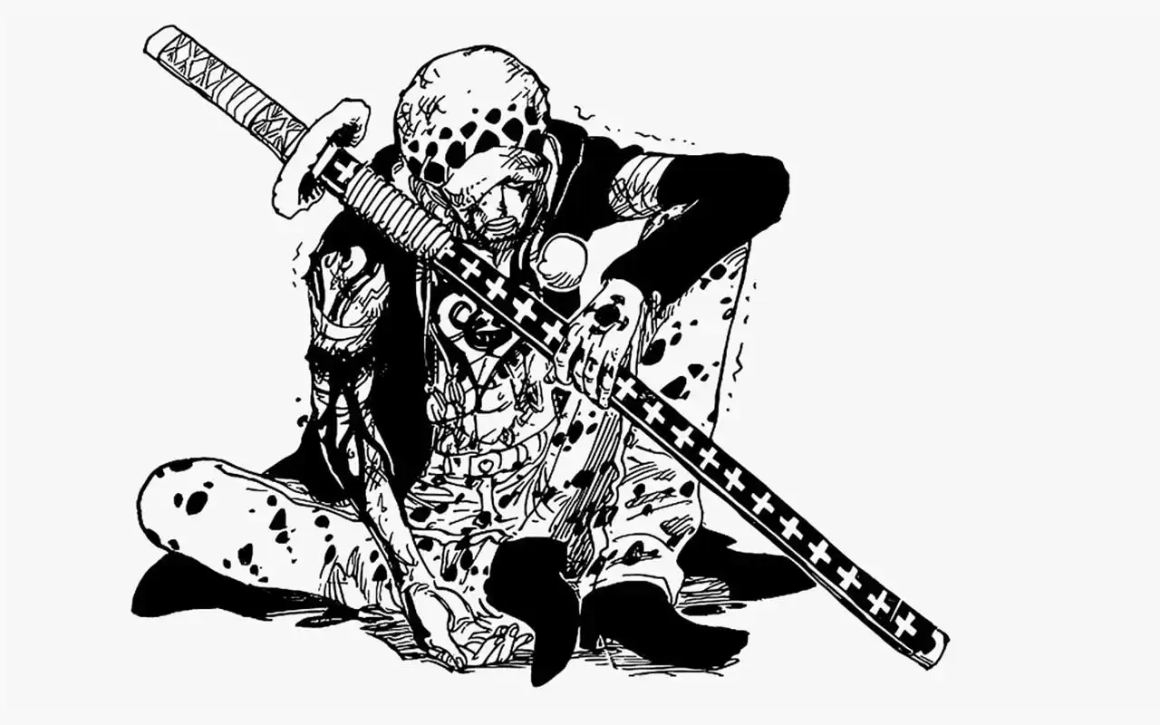 海贼王黑白漫画风格高清电脑壁纸