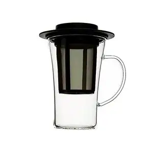 德国进口finum芬伦茶水分离杯玻璃马克杯泡茶杯带茶漏过滤网280ml