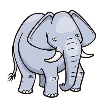 卡通手绘大象图案
