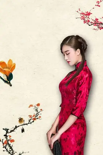 古典旗袍海报背景