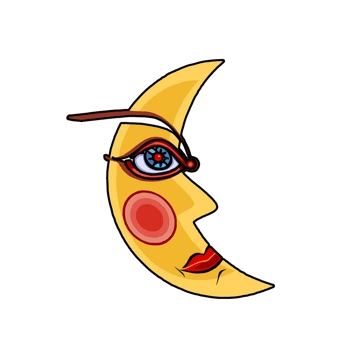 卡通黄色月亮表情