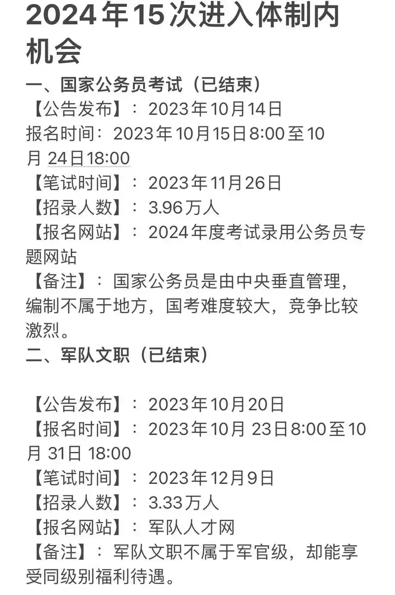 2024十五次进体制内的机会.一,国家公务员考试(已结束)  - 抖音