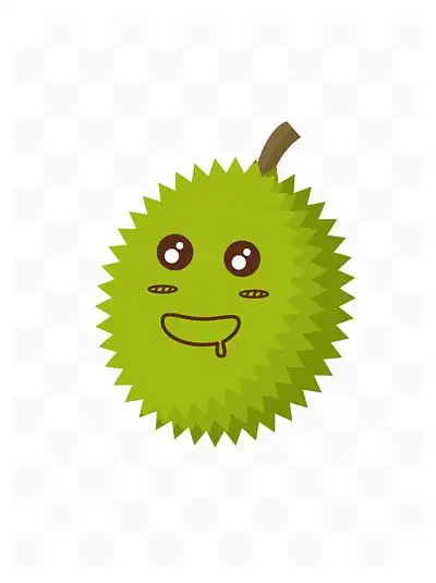 矢量榴莲卡通表情包水果简笔画