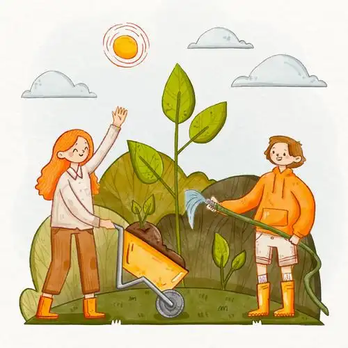 植树节野外种树插图