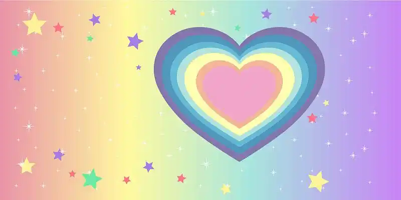 卡通可爱爱心星星梦幻渐变展板背景