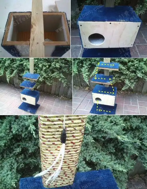 利用废家具木板如何自制猫爬架教学 - 废物利用手工diy小制作 - 51费