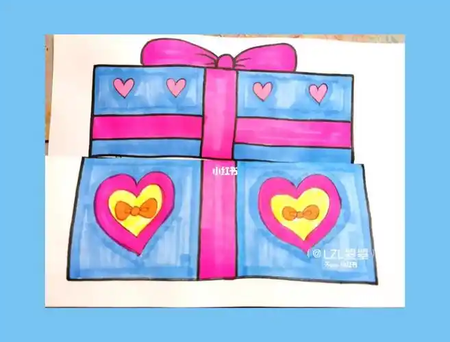 折叠创意礼物盒子儿童画