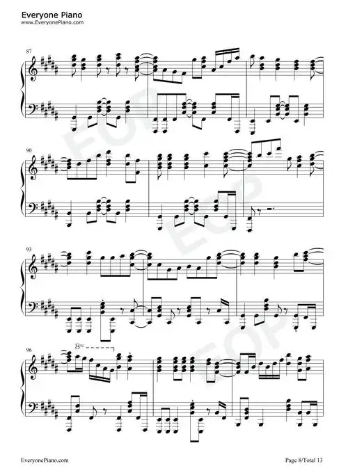 daylight-平凡职业造就世界最强第二季op五线谱预览8-钢琴谱文件