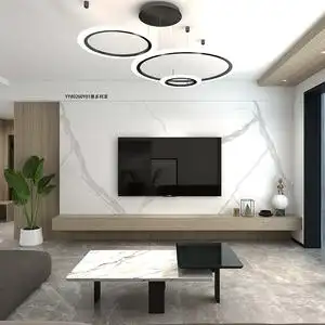 800x2600哑光岩板电视背景墙大规格瓷砖现代简约风全屋大板墙面板