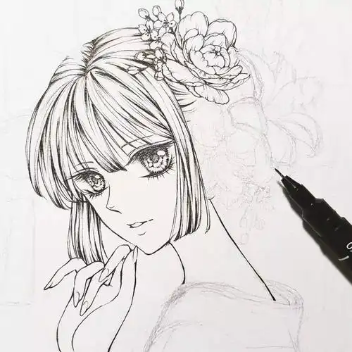 一波素描动漫美女又强势来袭,吹爆!打call!