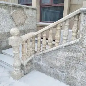 石雕阳台柱别墅黄金麻护栏大理石栏杆家用楼梯扶手花瓶柱防护栏