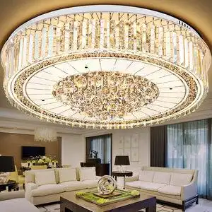 客厅灯水晶吊灯饰led吸顶灯高档室圆形大灯大厅家用大气简约现代