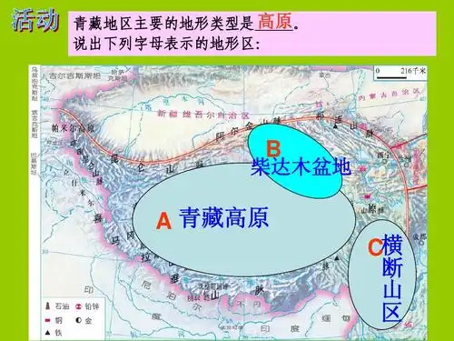 说出下列字母表示的地形区: 柴达木盆地 b a 青藏高原 c横 断 山 区