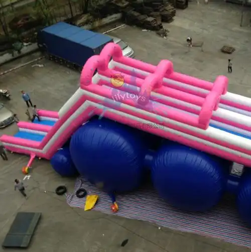 夏季热销水上乐园设备大型充气水滑梯城市滑梯漂流滑道气模水滑梯采购