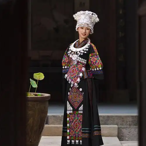 苗族服装贵州苗疆少女裙子湘西苗家土家族少数民族服装