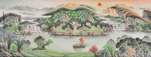 客厅可以挂什么画山水画花鸟画