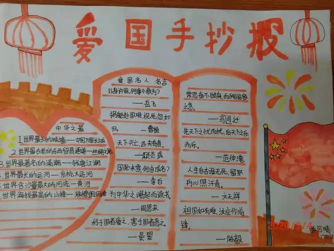 抄报评比观看结束孩子们做了爱国手抄报朴实的文字中流露着真挚的感情