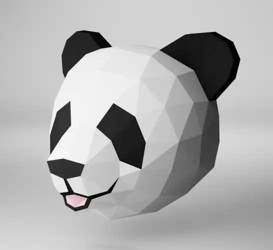 熊猫头套纸模型