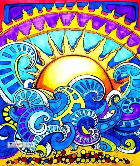 儿童画创意太空和海洋主题装饰画课例分享色彩艳丽充满童趣彩色儿童画