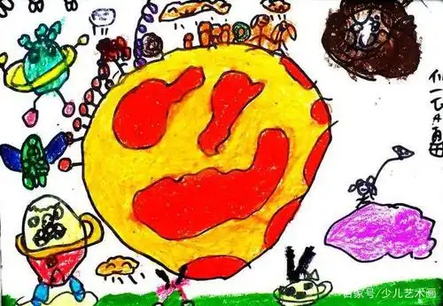 保护地球儿童画:地球妈妈爱干净