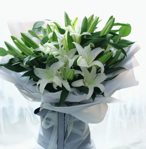 日照鲜花同城速递百合百合花花束混搭家用办公室鲜花速递(同城)