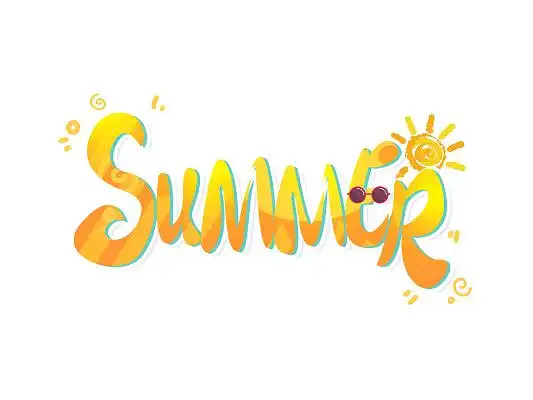 summer英文卡通字体手写字太阳创意设计夏天英文