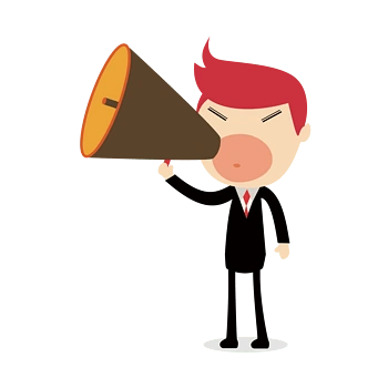 卡通手绘拿着喇叭的人物