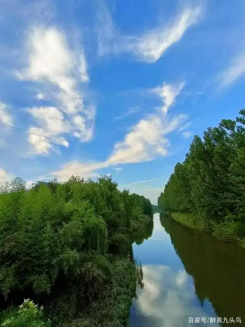 蓝天白云晴空万里,夕阳西下的美景!