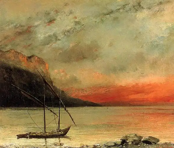 sunset over lake leman (lake geneva)