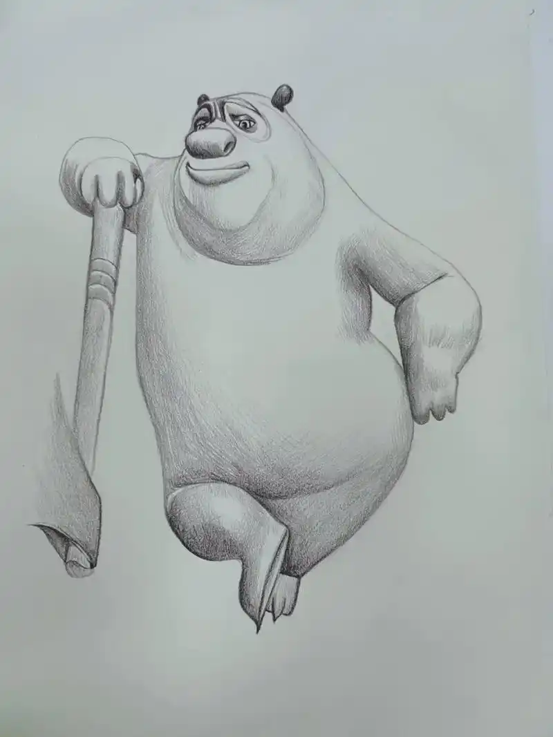 明天上色#熊大 #熊出没 #素描 #彩铅 - 抖音