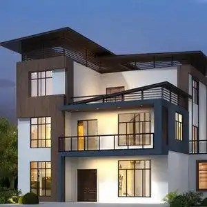 自建二层半房屋设计图纸成品效果图现代风格小别墅占地面积128平