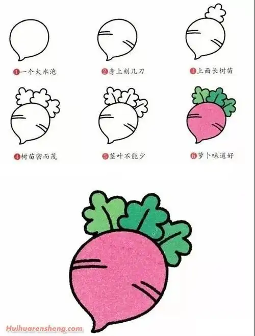 各种蔬菜简笔画分步骤画法