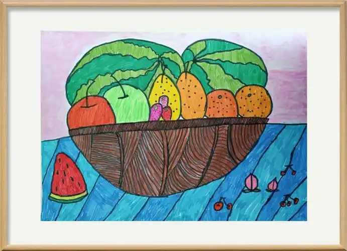 《果蔬乐园》儿童画优秀作品—————孟津县双语实验学校智慧课程