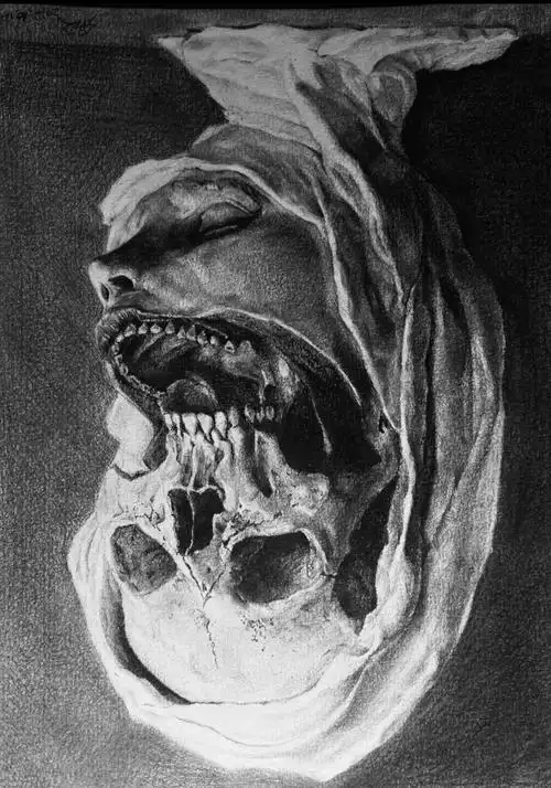 惊悚暗黑系雕塑素描