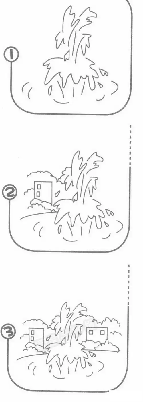 喷泉简笔画-儿童简笔画大全