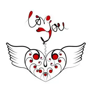 多带翅膀的心图片