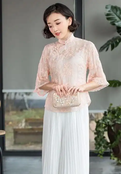 旗袍上衣 半裙,今夏这样穿,优雅知性的女人味!