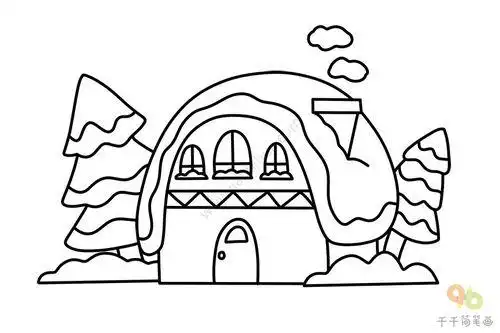 风景冬天的雪夜风景简笔画图片大全当代散文节气五题儿童画冬天的景色