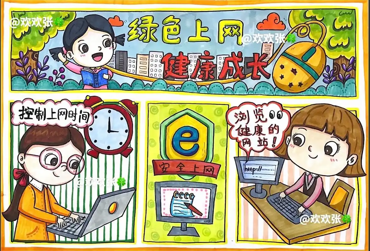 网络安全为人民,网络安全靠人民.#儿童美术 #网络主题儿童画 - 抖音
