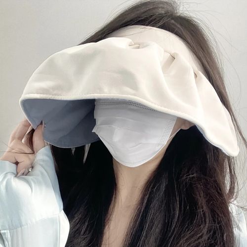 空顶防晒帽夏季防紫外线女款uv骑车太阳帽大帽檐显脸小户外遮阳帽