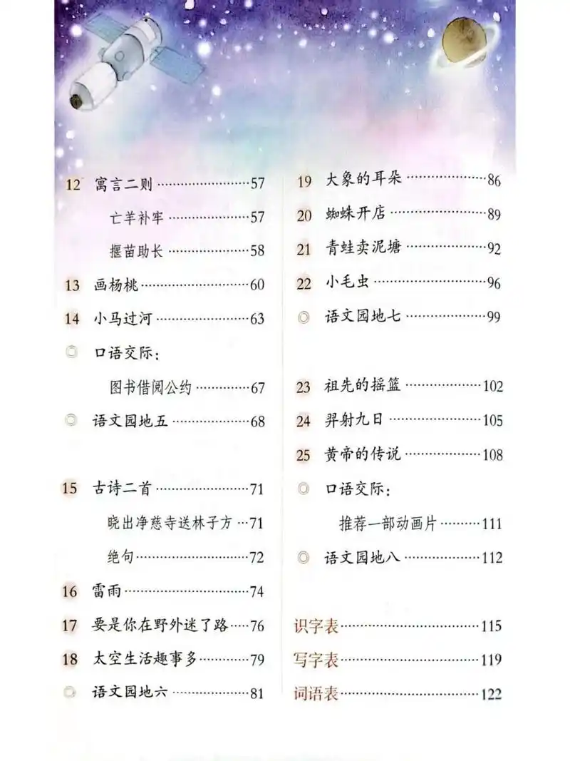 2023年二年级语文下册新版教材目录 相对于去年2022年的教材,今年的新