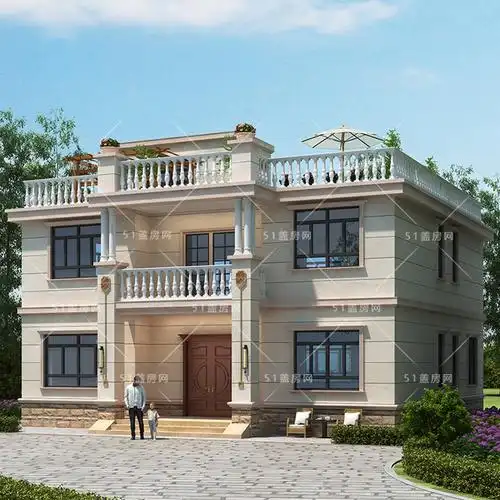 13x13米平顶带花园二层别墅简约欧式舒适格局人人向往的好房