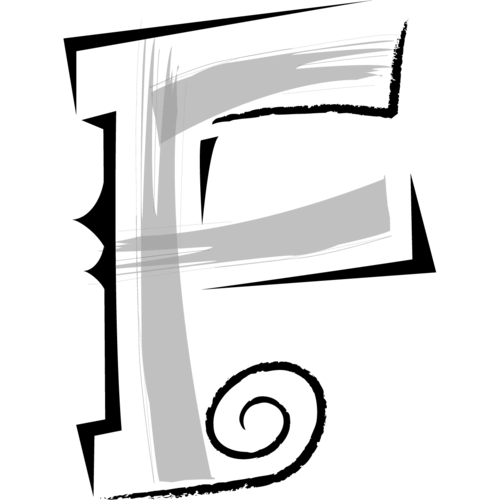 卡通欧式简约花纹英文艺术字母f