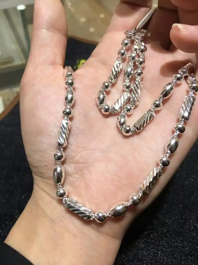 男士银项链银子不语自高贵,身戴白银,自戴高贵永相随. #