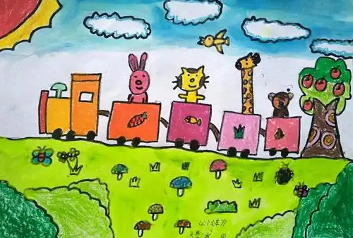 少儿书画作品-小火车/儿童书画作品小火车欣赏_中国少儿美术网