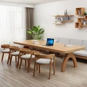 北欧实木大长书桌去客厅化沙发学习桌子书法桌现代简约办公桌原木