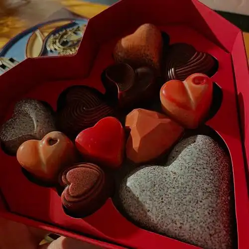 七夕情人节手工巧克力心形礼盒可可网红零食女生巧克力制品