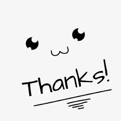 卡通可爱的谢谢支持表情psd分层