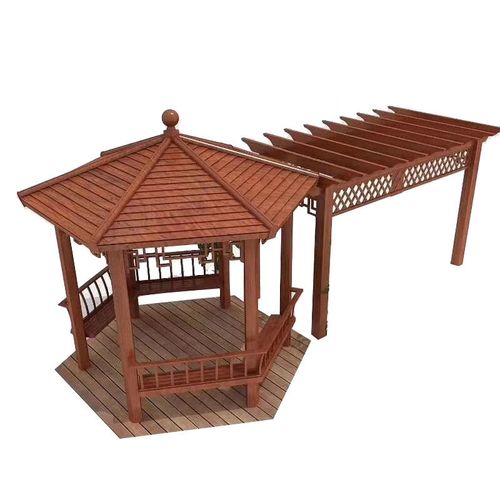 栀司户外四角六角古建防腐木亭子古典中式古建凉亭新中式凉亭 凉亭