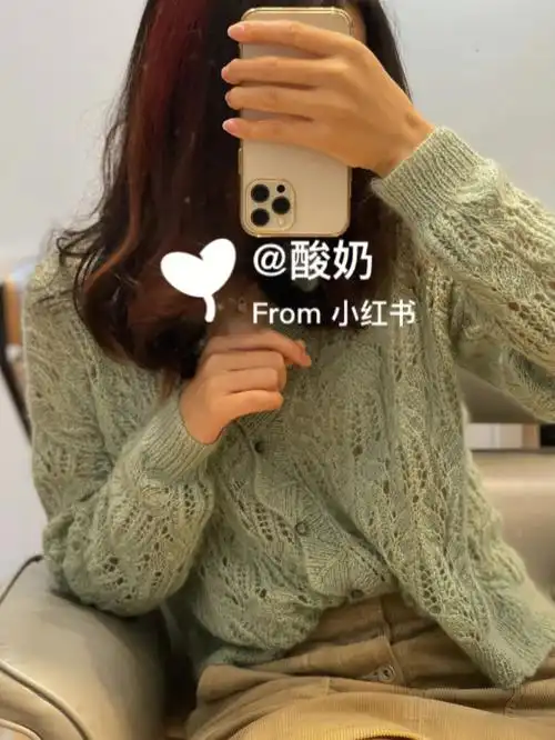 棒针棕榈花马海毛针织衫教程参考图解